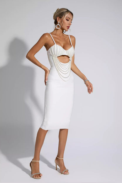 Miracle White Pearl Embellished Dress