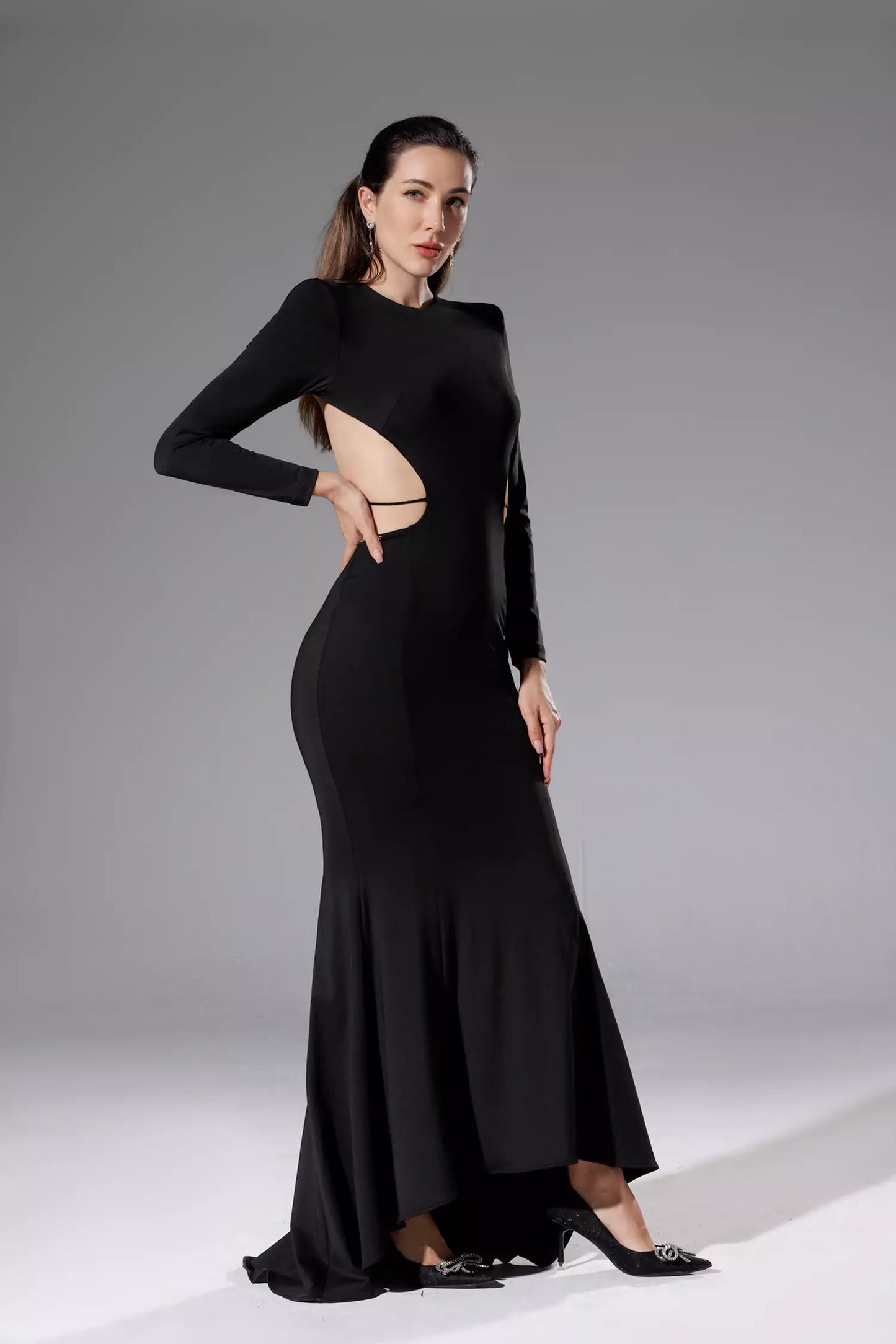 Miriam Black Backless Diamante Dress