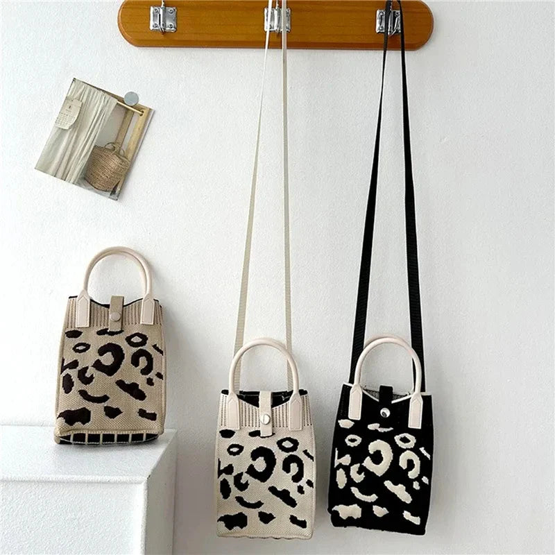 Knitted Mobile Phone Mini Fashion Crossbody Handbag