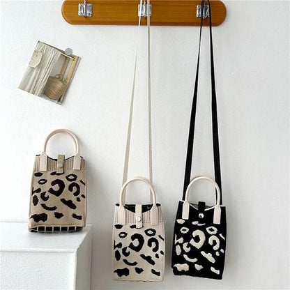 Knitted Mobile Phone Mini Fashion Crossbody Handbag