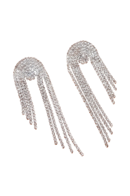 Montague Silver Diamond Tassels Earrings