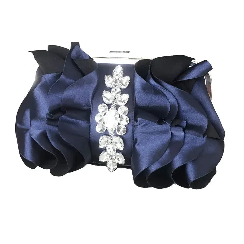 Elegant Red Evening Rhinestone Clutch Wristlet