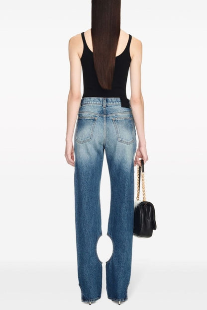 Nalan Circle Hollow Jeans
