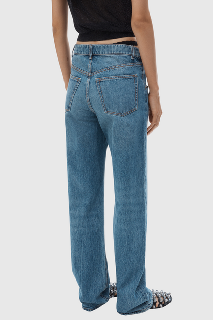 Narwa Asymmetrical Lace Waistband Jeans