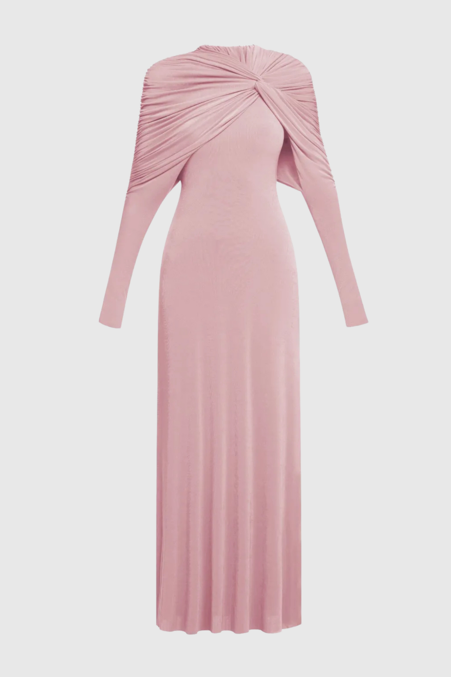 Natosha Ruched Knot Cape Maxi Dress - Pink