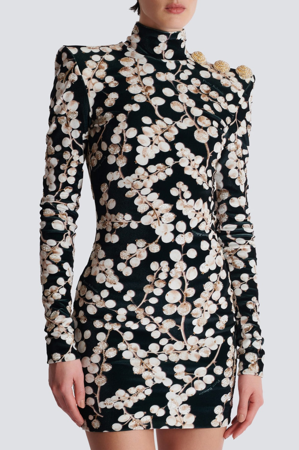 Nette Redcurrant Print Velvet Mini Dress