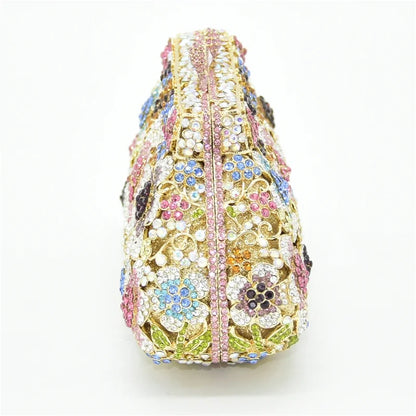 Bling Crystal Bridal Wedding Flower Diamond Clutch Bag