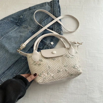 Casual Straw Crossbody Bag Travel Beach Handbag