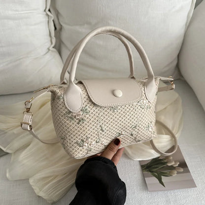 Casual Straw Crossbody Bag Travel Beach Handbag