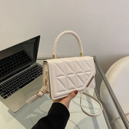 Fashion Plaid PU Leather Small Square Crossbody Handbag