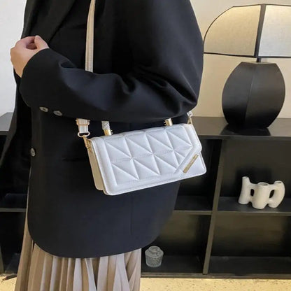 Fashion Plaid PU Leather Small Square Crossbody Handbag