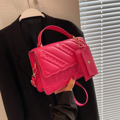 Quilted PU Leather Small Crossbody Handbag