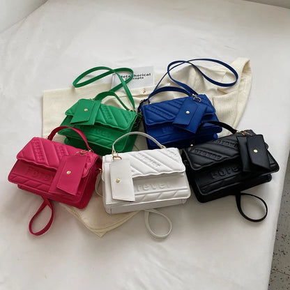 Quilted PU Leather Small Crossbody Handbag