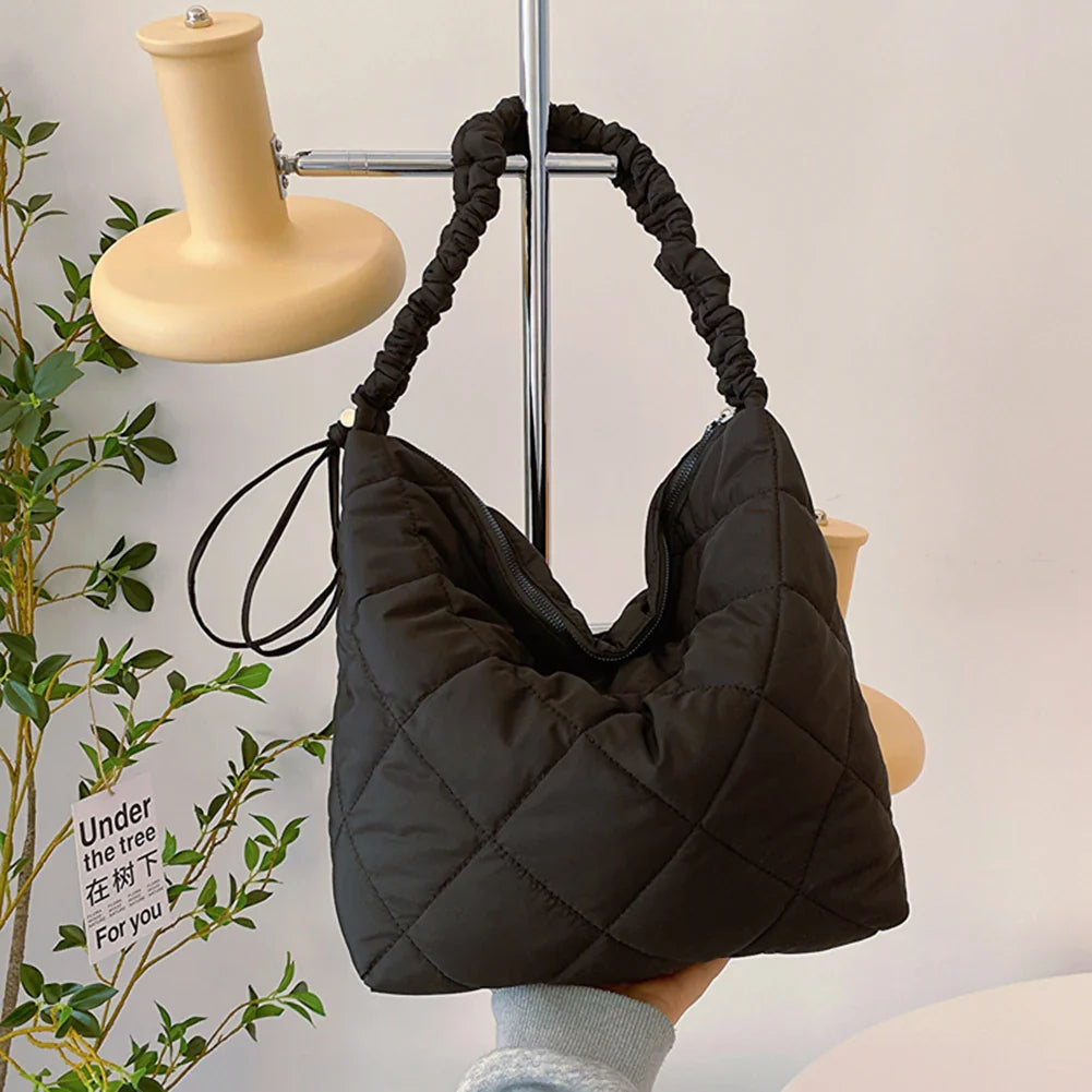 Quilted Puffer Tote Shoulder Bag for Women