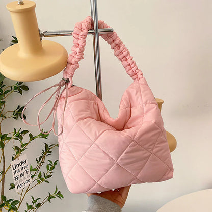Quilted Puffer Tote Shoulder Bag for Women