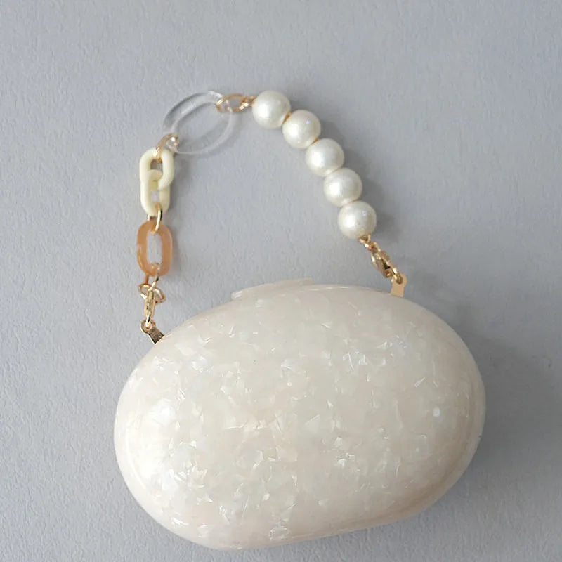 Round Acrylic Party Clutch Wristlet
