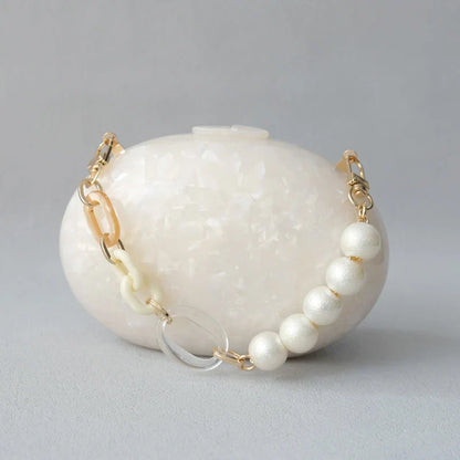 Round Acrylic Party Clutch Wristlet