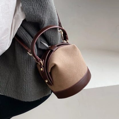 Vintage Fashion Female Bucket Shoulder Handbag