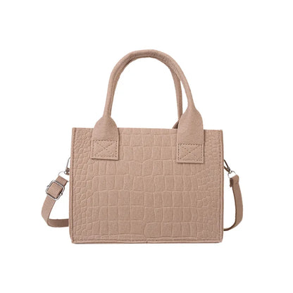 Felt Mini Tote Autumn Winter Small Square Handbag