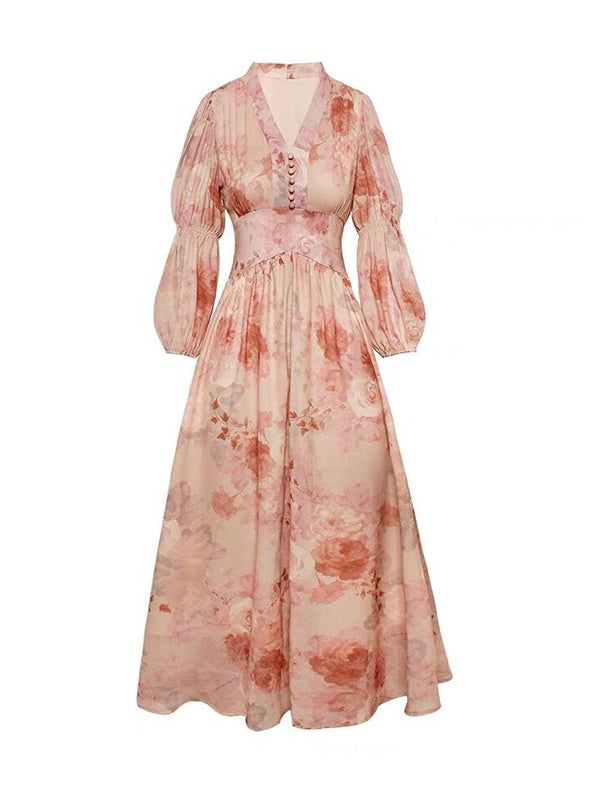 Floral French Dress Slimming Gown New Plus Size