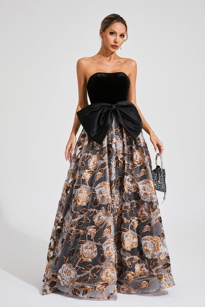 Newton Black Bow Off Shoulder Dress