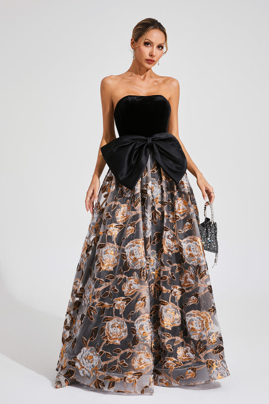 Newton Black Bow Off Shoulder Dress