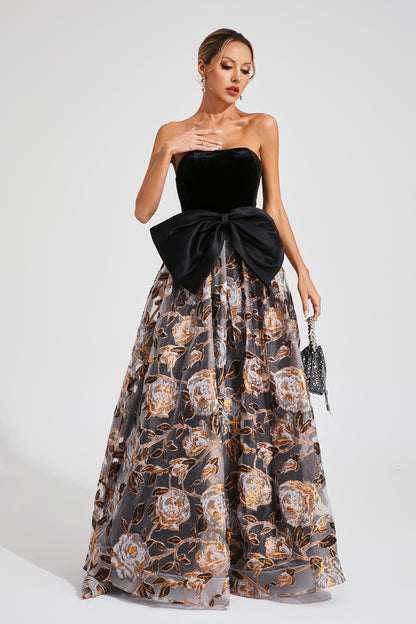 Newton Black Bow Off Shoulder Dress