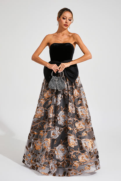 Newton Black Bow Off Shoulder Dress