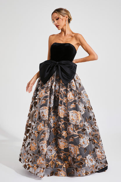 Newton Black Bow Off Shoulder Dress