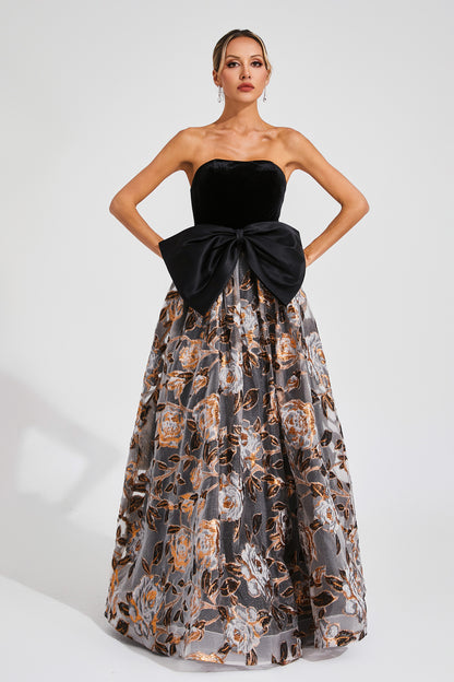 Newton Black Bow Off Shoulder Dress