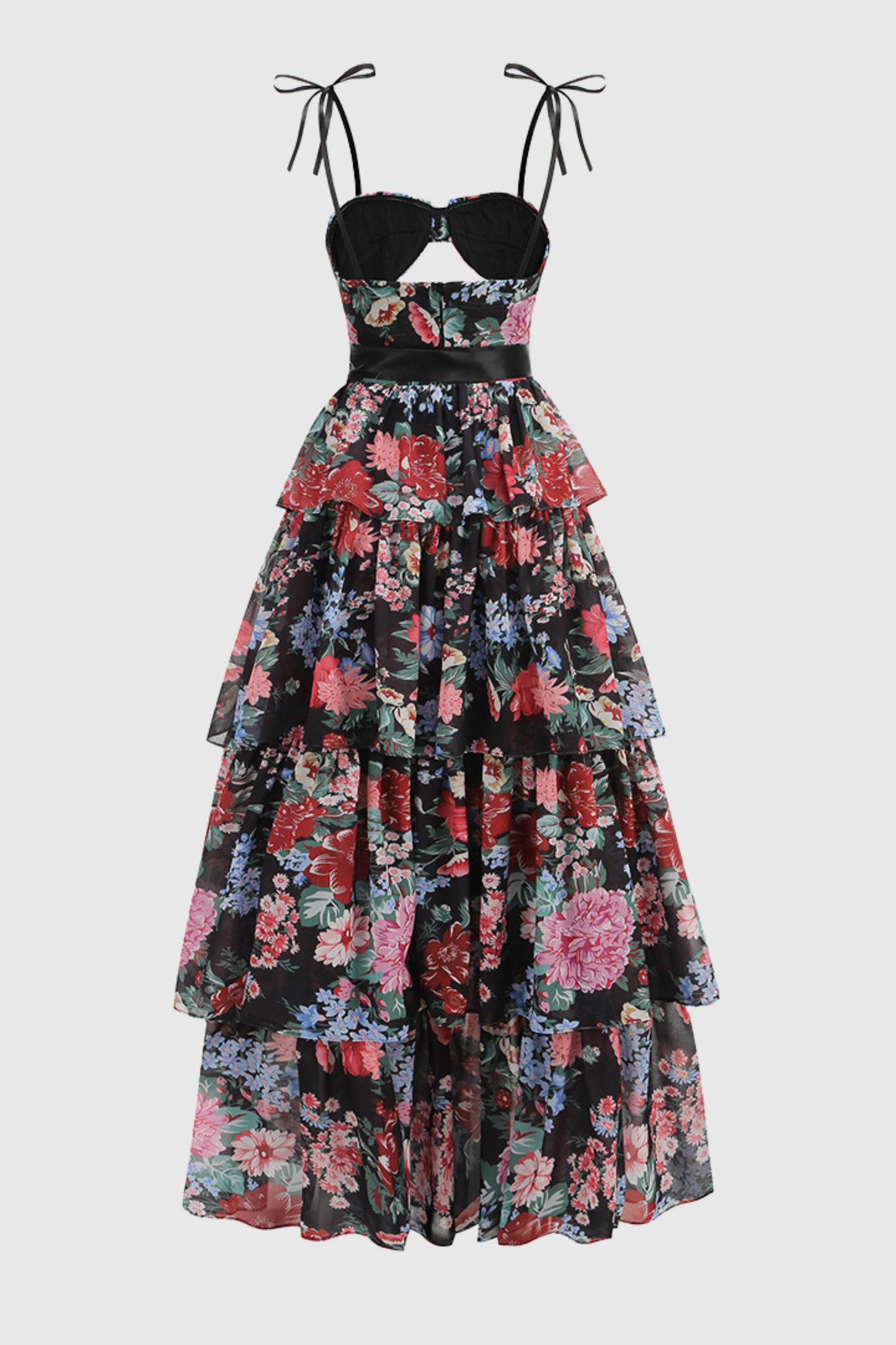 Nicola Floral Cutout Ruffle Skirt Two Piece Set