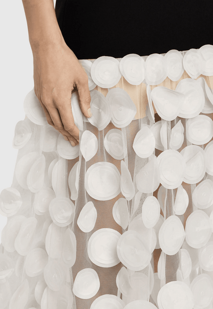Nodin Strapless Dot Mesh Maxi Dress - White