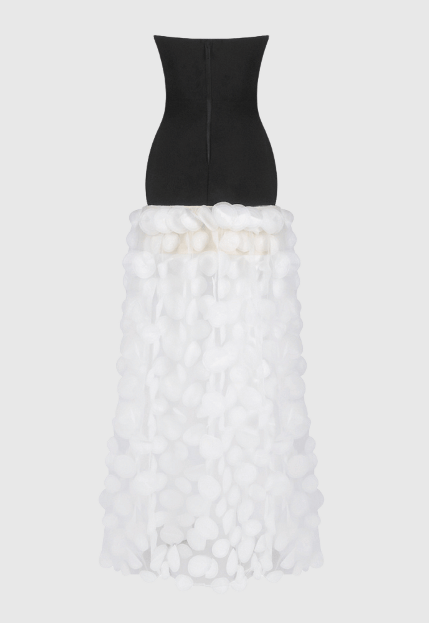 Nodin Strapless Dot Mesh Maxi Dress - White