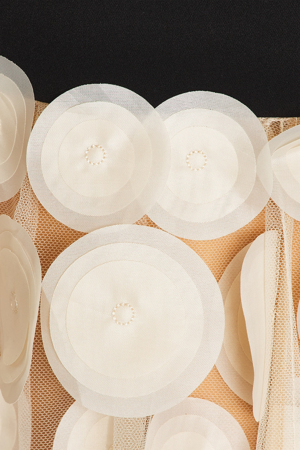 Nodin Strapless Dot Mesh Maxi Dress - Beige