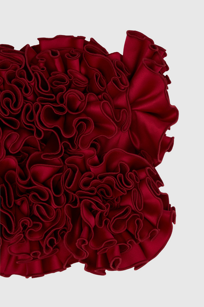 Nuala Floral Applique Skirt - Red