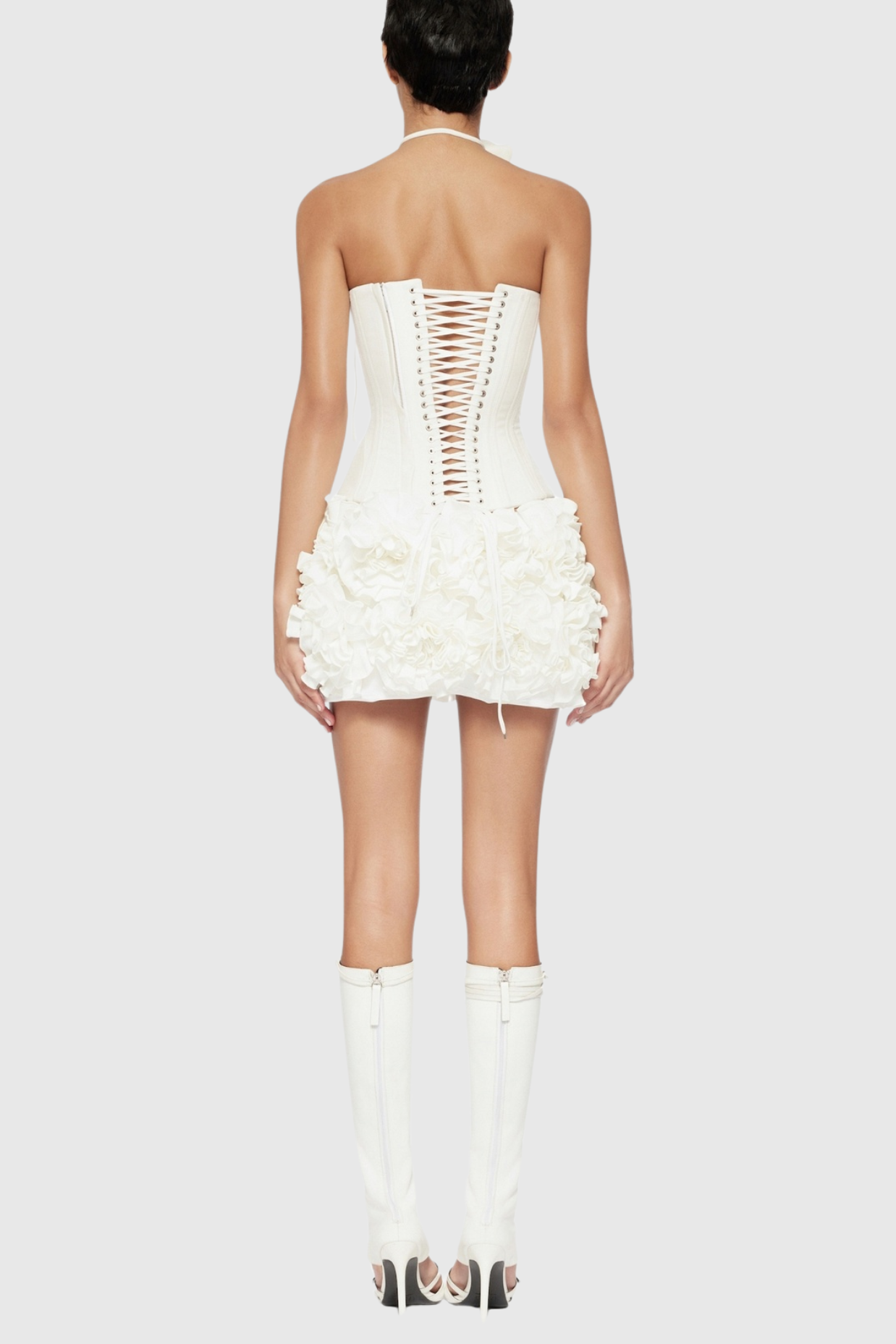 Nuala Floral Applique Skirt - White