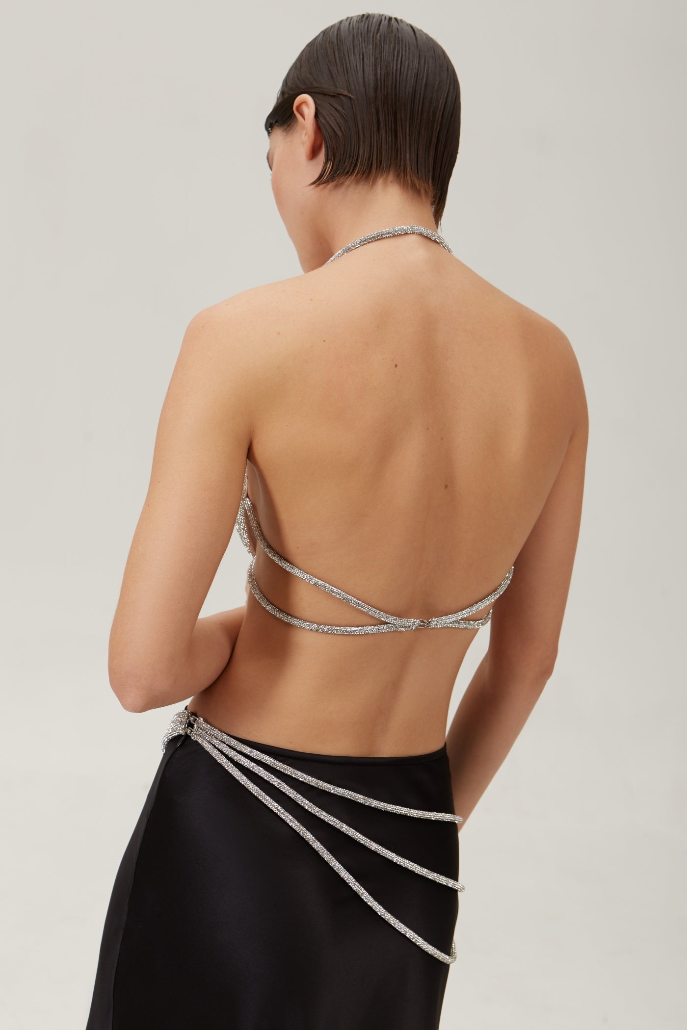 Bakir Crystal Spiral Bra - Silver