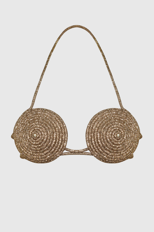 Bakir Crystal Spiral Bra - Gold