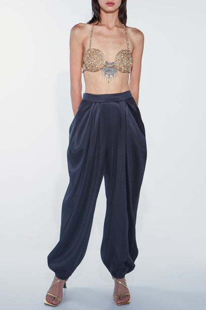 Bakir Crystal Spiral Bra - Gold