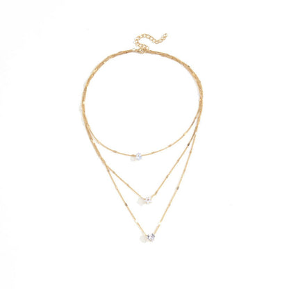 Rhinestone layered choker necklace