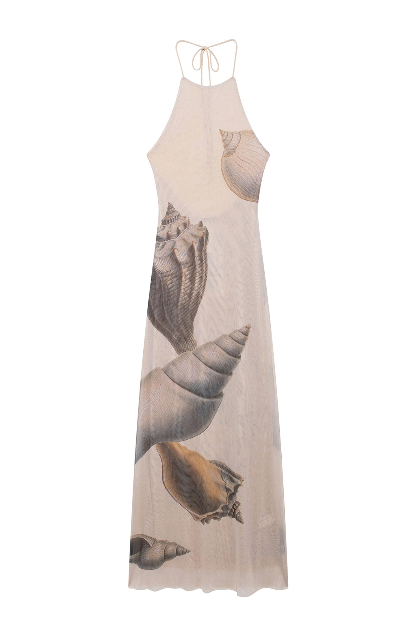 Octavia Shell Print Halterneck Maxi Dress