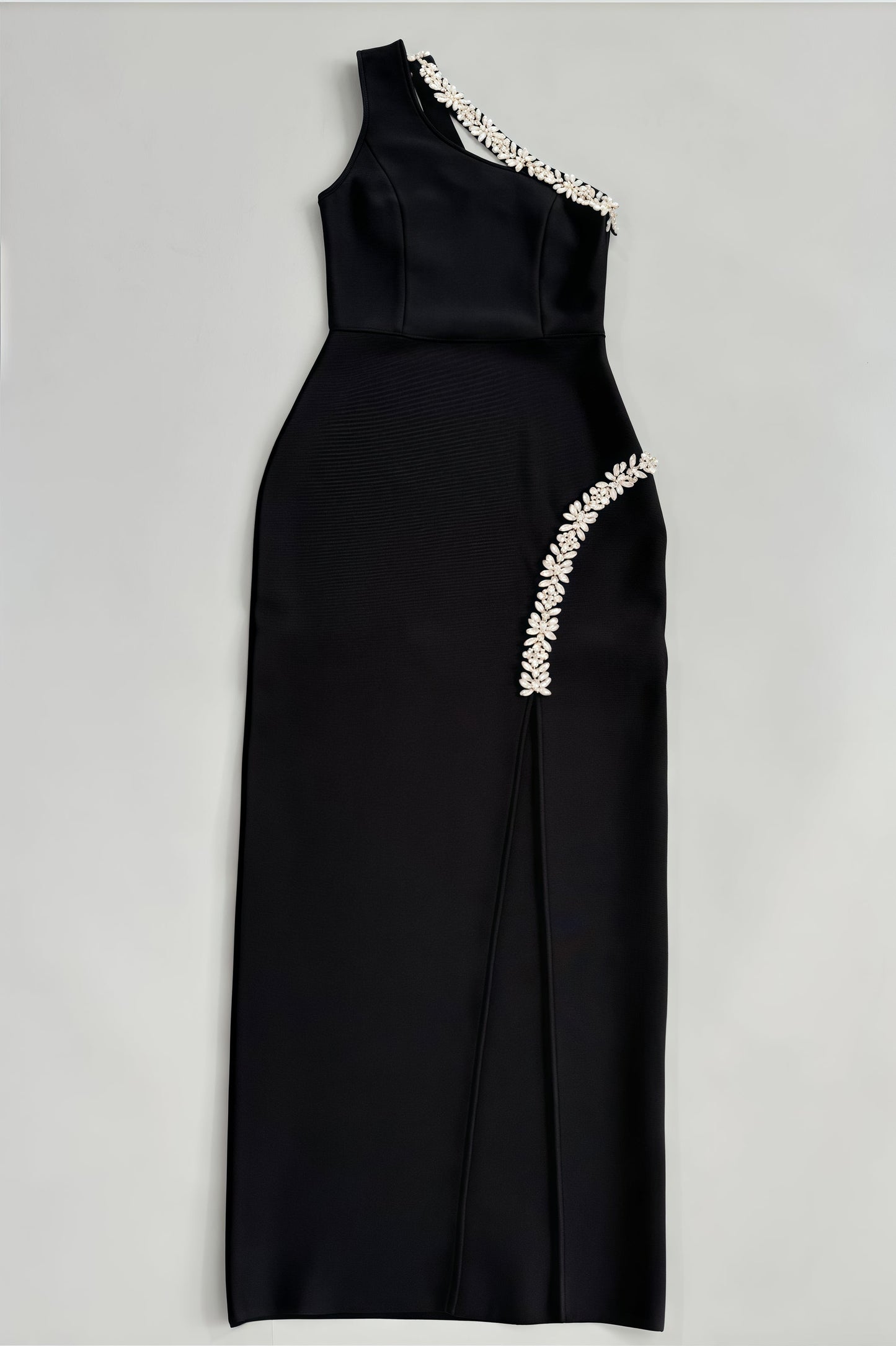 Willd Single Shoulder Studded Slit Maxi Dress