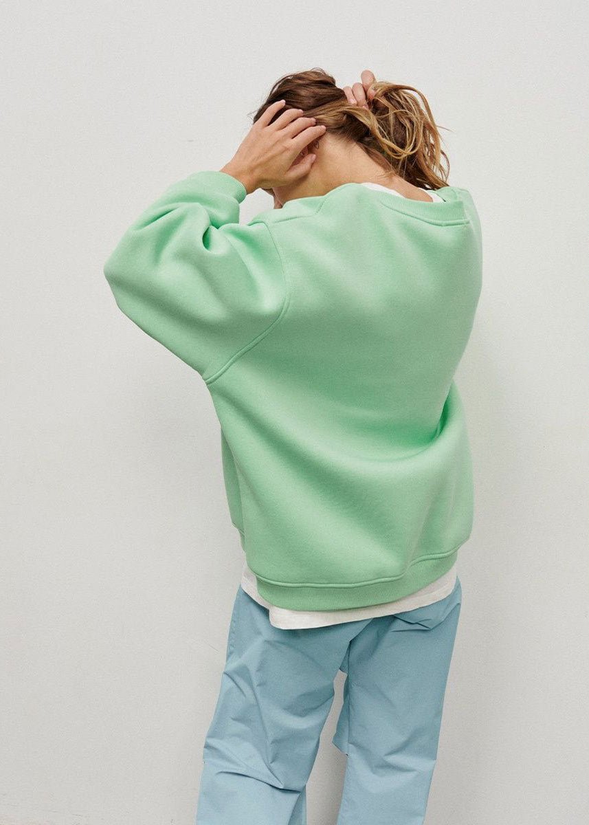 Oversized Green Sweatshirt - Relaxed Street Style