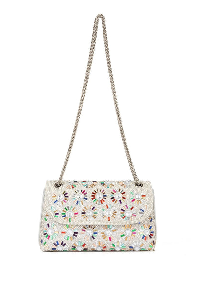 Soleil - Gold Crystal Chain Shoulder Bag