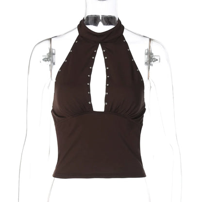Liliane Studded Halter Top