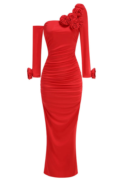 Gabrielle Floral One Shoulder Maxi Dress