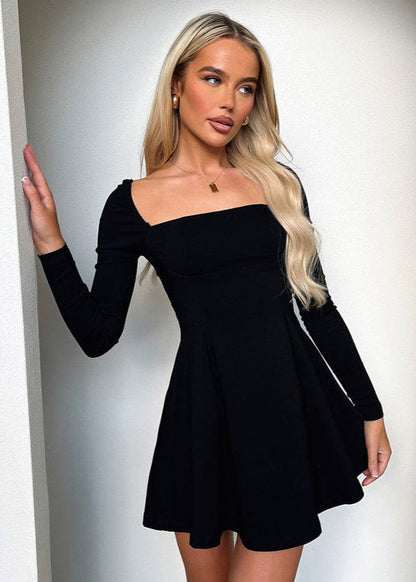 Amara - Back Bow A-Line Mini Dress