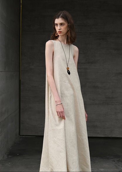Drift Linen - Sleeveless A-Line Maxi Dress