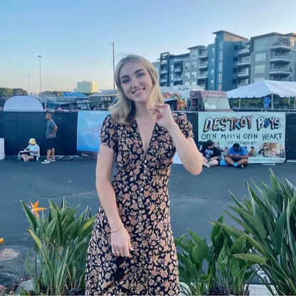 Floral – Vintage Slim-Fit A-Line Dress