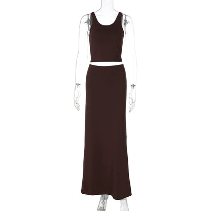 Dim Maillard Pleated Skirt Set